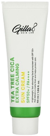 GILLA8 Солнцезащитный крем Tea Tree Cica Extra Calming Sun Screen — солнцезащитный крем, SPF крем, sunscreen