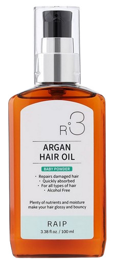 Raip R3 ARGAN HAIR OIL BABY POWDER — аргановое масло для волос, масло для волос, argan hair oil