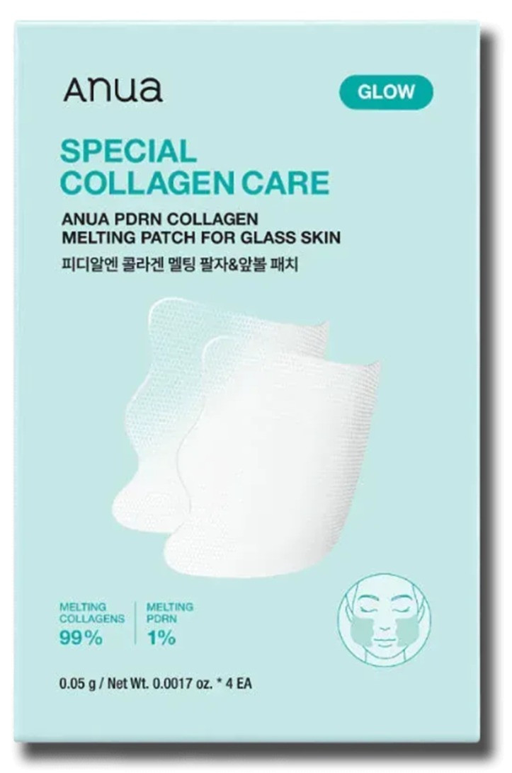 ANUA Растворяющиеся патчи для лица с коллагеном и PDRN PDRN COLLAGEN MELTING PATCH FOR GLASS SKIN — растворяющиеся патчи для лица, патчи для лица, коллагеновые патчи