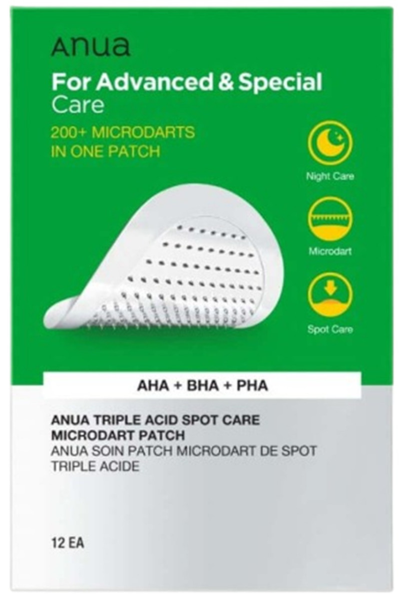 ANUA Микроигольные патчи для точечного ухода TRIPLE ACID SPOT CARE MICRODART PATCH — микроигольные патчи, патчи для лица, точечные патчи от прыщей