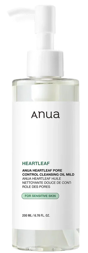 ANUA Гидрофильное масло для чувствительной кожи  HEARTLEAF PORE CONTROL CLEANSING OIL MILD — гидрофильное масло, масло для умывания, очищающее масло