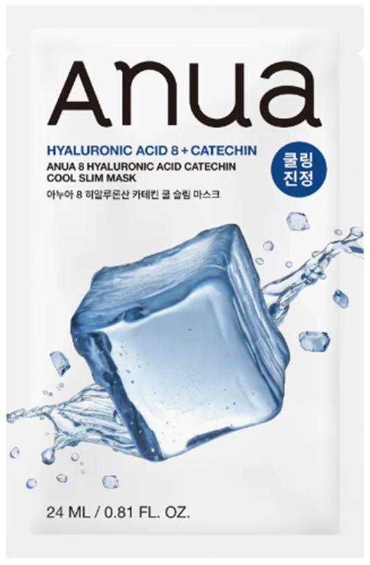 ANUA Охлаждающая маска для лица 8 HYALURONIC ACID CATECHIN COOL SLIM MASK — anua 8 hyaluronic acid catechin cool slim mask, ANUA, охлаждающая маска для лица