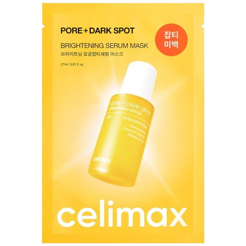 Celimax Маска для выравнивания тона и рельефа кожи PORE+DARK SPOT BRIGHTENING SERUM MASK — celimax pore+dark spot brightening serum mask, Celimax, тканевая маска