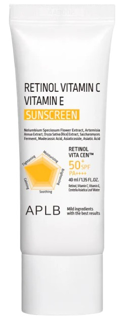 APLB Солнцезащитный крем Retinol Vitamin C Vitamin E Sunscreen SPF50+ PA++++ — aplb retinol vitamin c vitamin e sunscreen spf50 pa++++, APLB, солнцезащитный крем