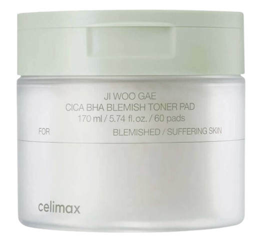 Celimax Пилинг-пэды от воспалений Ji Woo Gae Cica BHA Blemish Toner Pad