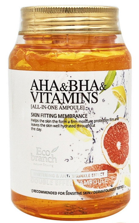 Eco Branch Ампульная витаминная сыворотка для лица AHA & BHA & Vitamins All-In-One Ampoule — ампульная сыворотка, сыворотка для лица, ампула для лица