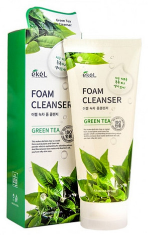 EKEL Пенка для умывания с экстрактом зеленого чая Foam Cleanser Green Tea — пенка для умывания, очищающая пенка, пенка для лица