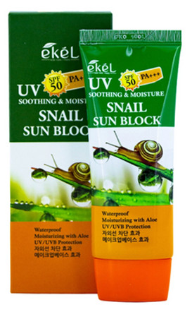 EKEL Солнцезащитный крем с улиточным муцином Soothing & Moisture Snail Sun Block — солнцезащитный крем, SPF крем, sunscreen
